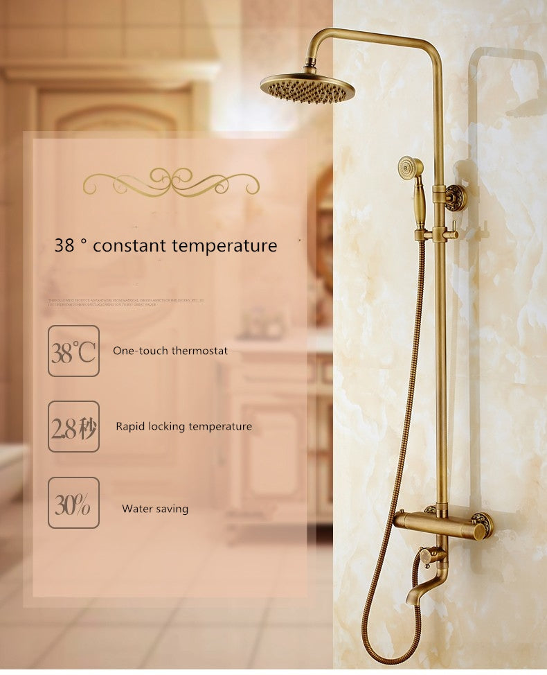 Juno Roman Brass Shower Head and Hose With Hand Held shower