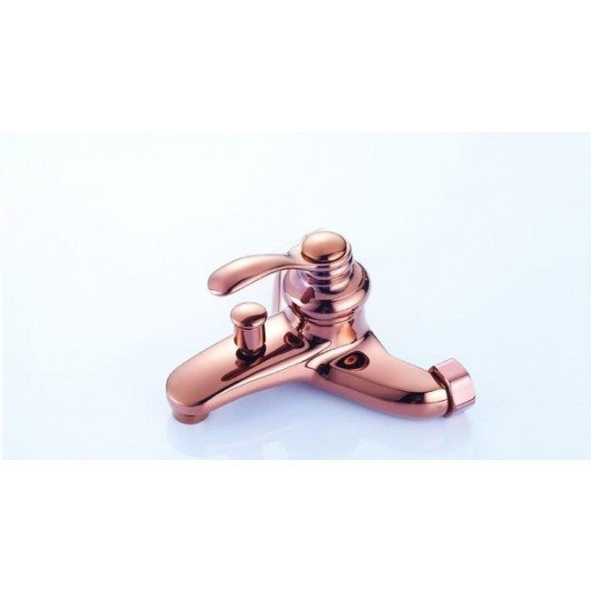 Juno Rose Gold Polished Single Handle Wall Installation Bathtub Faucet with Handheld Shower