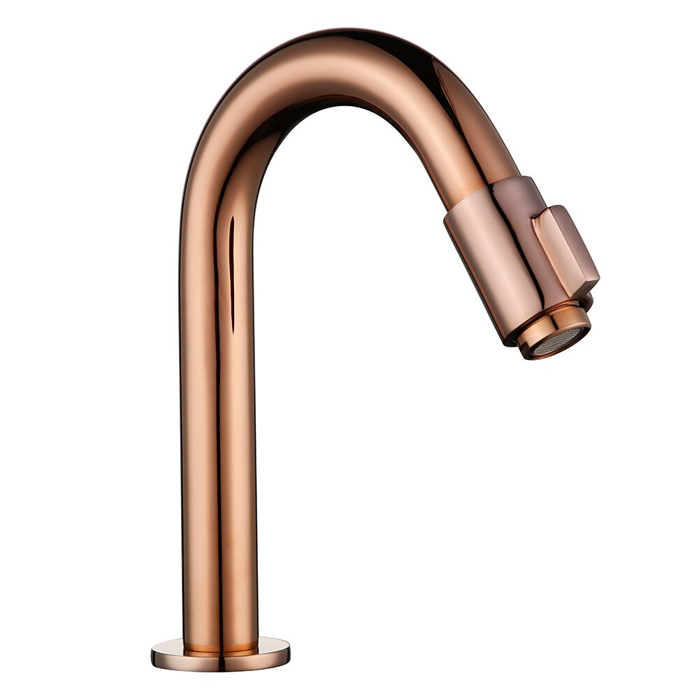 Juno Solid Brass Goose Neck Deck Mount Single lever Bathroom Sensor Faucet