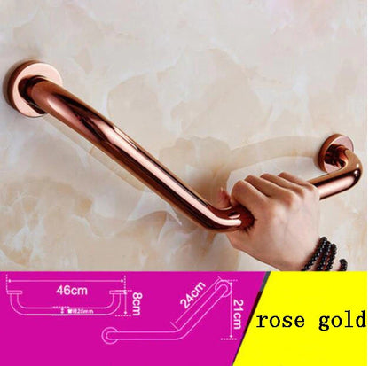 Juno Luxury Safety Bar Armrest Polished Brass Bathroom Handrail Without Soap Dish