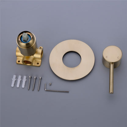 Round Gold Wall Mounted Single Handle Bathroom Shower 
