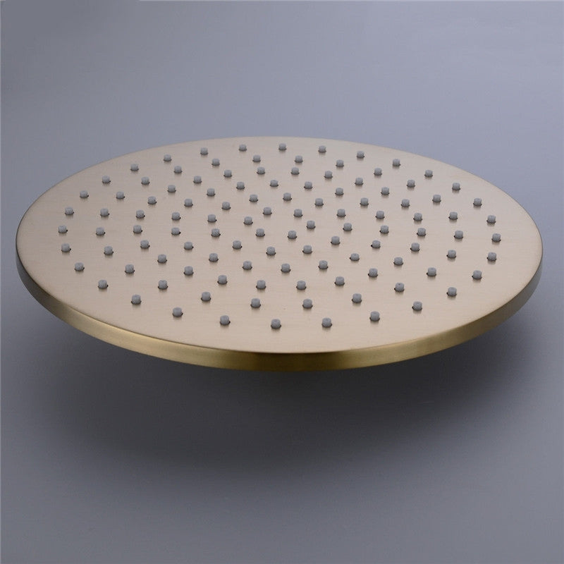 Round Gold Wall Mounted Single Handle Bathroom Shower 