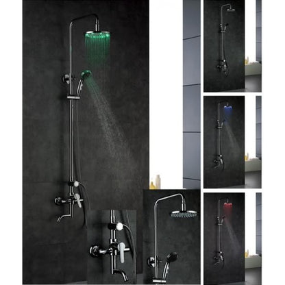 8" Round LED Shower Head Set