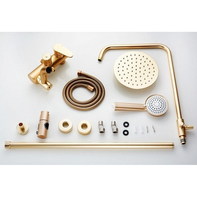 Round Luxury Gold 8 Inches Bathroom Shower with Handheld Shower