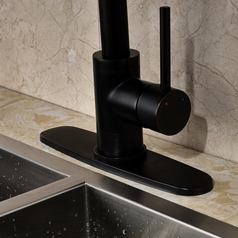 Royal Black Pull Out Single Handle Sprayer Kitchen Faucet
