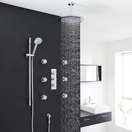 Strasbourg New Thermostatic Shower System With Rain Shower Head