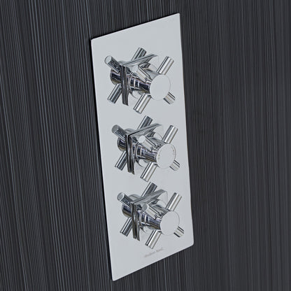 Lyon Crystal Thermostatic 3 Outlet Shower System Set