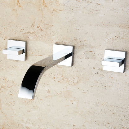 Juno Latori Chrome Finish Wall Mount Bathroom Sink Faucet