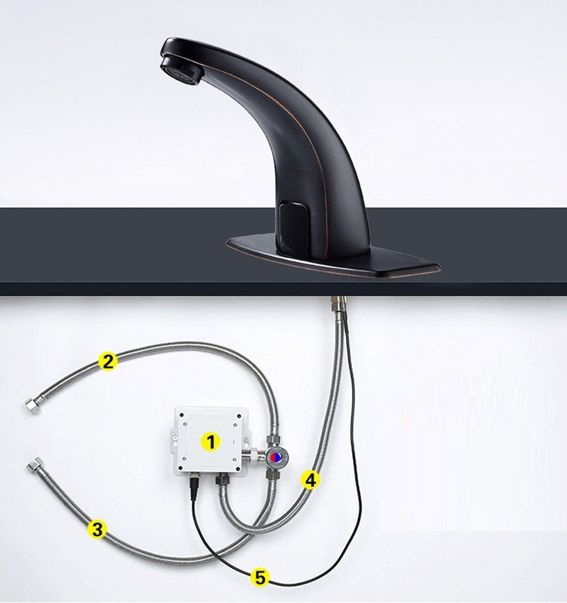 Black motion sensor faucet deck mount 