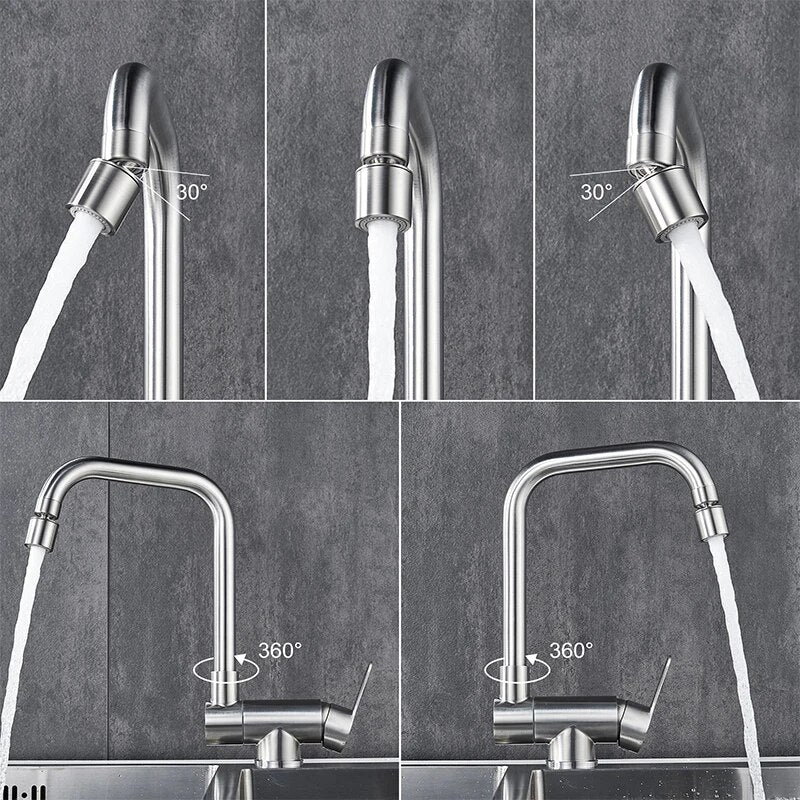 Juno Commercials Deck Mount Black  Pull Out Kitchen Faucets in Two Way Mixer Spray Modes