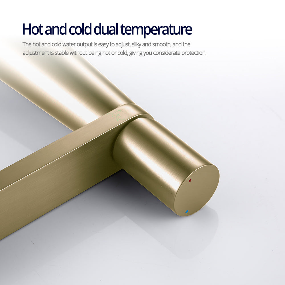 Juno Commercials Deck Mount Brushed Finish Bathroom Single Handle Mixer Faucet