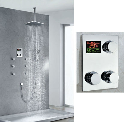 Thermostatic Digital Display Bathroom Rain Showerhead Set