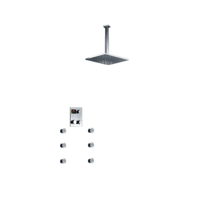 Thermostatic Digital Display Bathroom Rain Showerhead Set