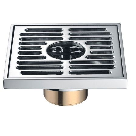 Amazing Round Hole Square Shape Polished Bathroom Floor Drain System
