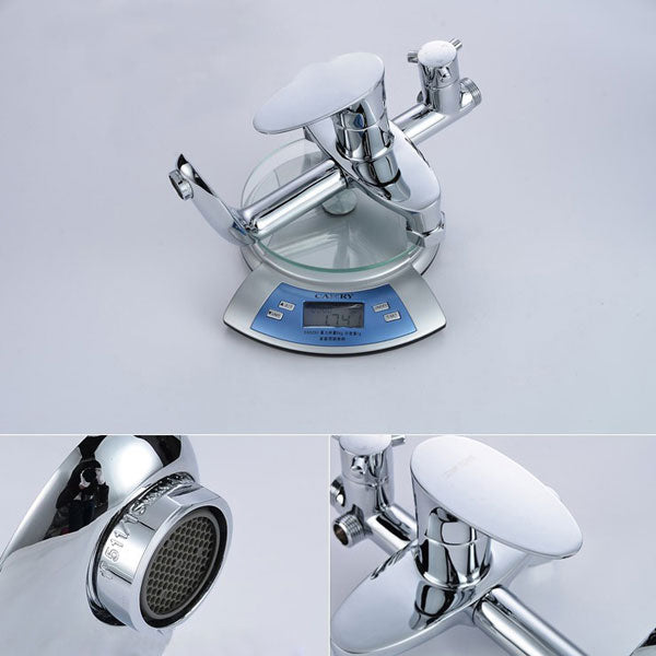 Latest Design 8 Rainfall Waterfall Chrome Finish Shower Faucet Set Bathtub Mixer Tap with Handheld Shower Head