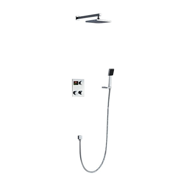 Digital Display Rain Shower Head Set with Handheld Shower