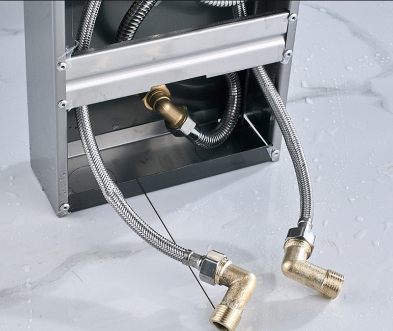 Juno Modena Stainless Steel Brushed Black Shower Panel System