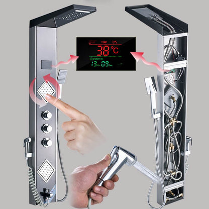 Juno Modena Stainless Steel Brushed Black Shower Panel System