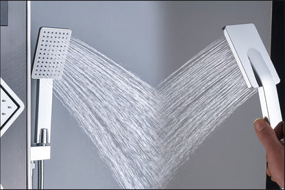 Juno Modena Stainless Steel Brushed Black Shower Panel System