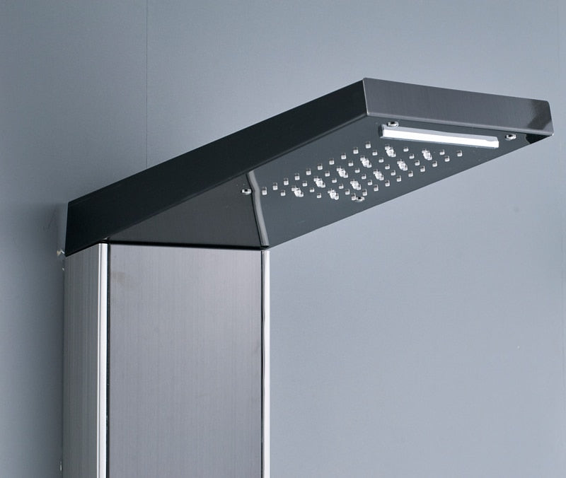 Juno Modena Stainless Steel Brushed Black Shower Panel System