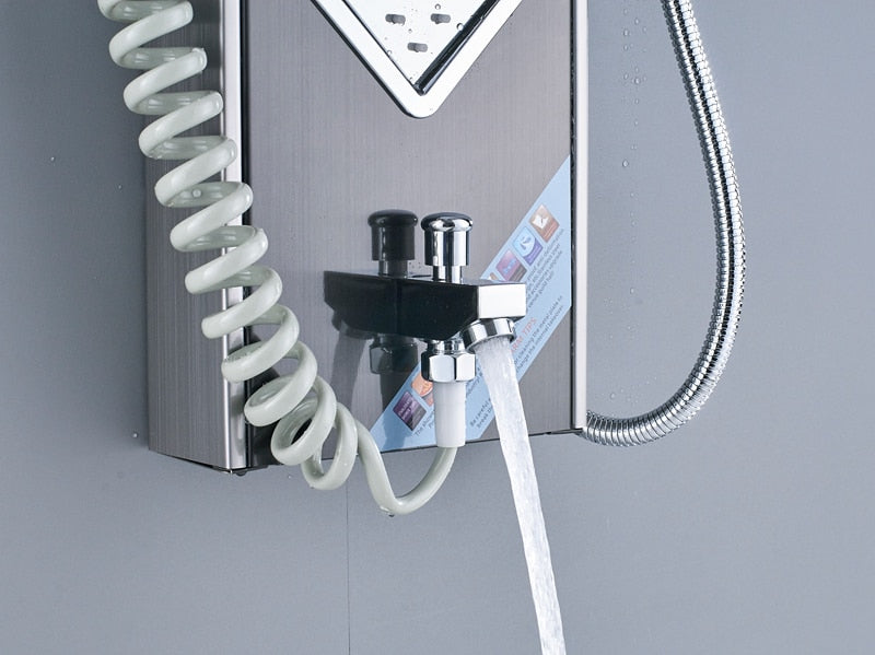 Juno Modena Stainless Steel Brushed Black Shower Panel System