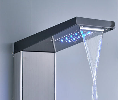 Juno Modena Stainless Steel Brushed Black Shower Panel System