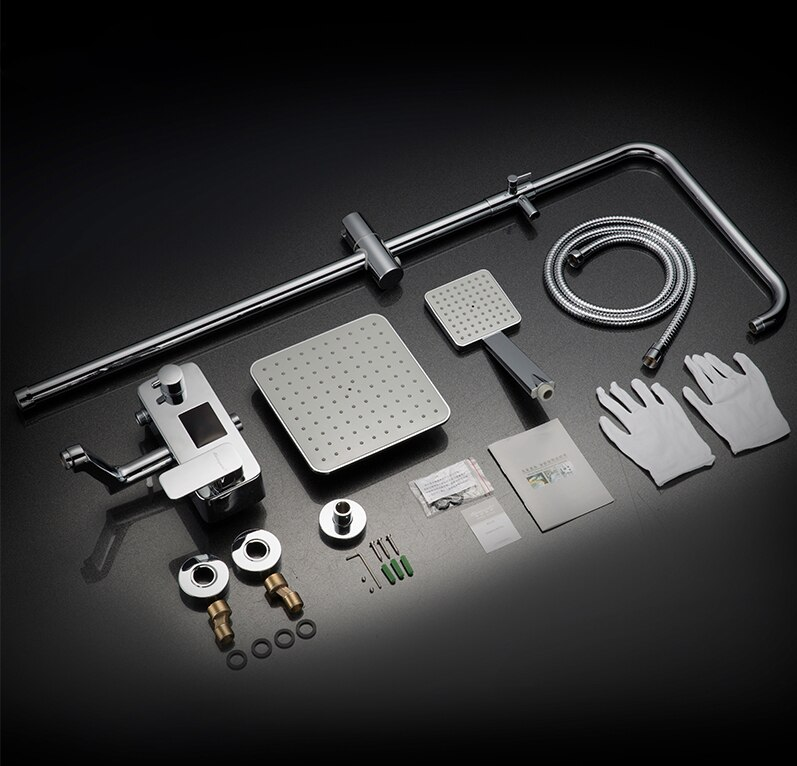 Juno Digital Display Chrome Finish Shower Faucet Set