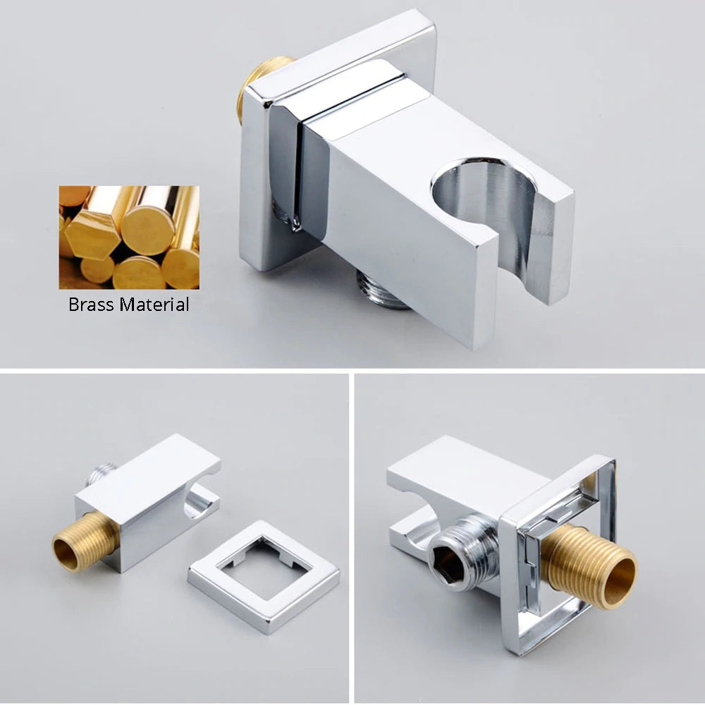 Dual Handle Rainfall Bath Shower Mixers Thermostatic Shower Set