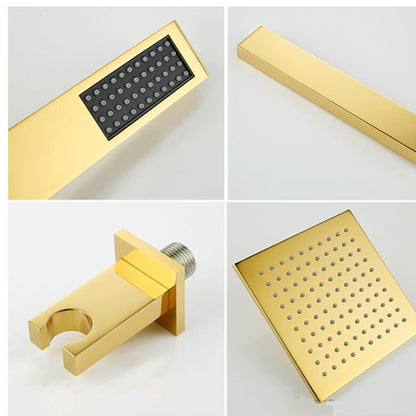 Juno Polished Gold 3 Way LCD Mixer Valve With Digital Display Bath Shower Faucet