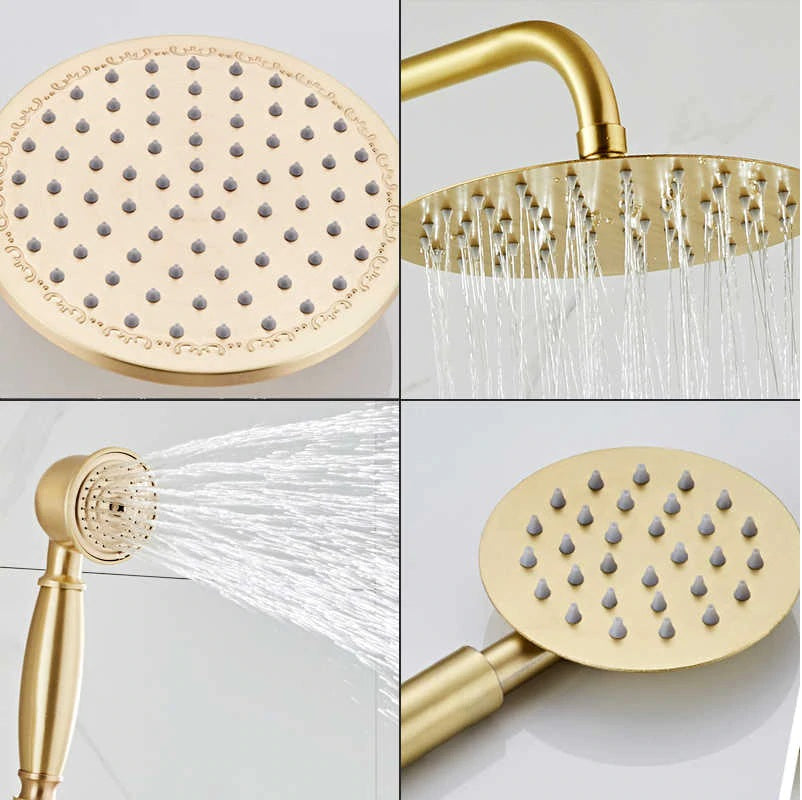 Brushed Gold Rainfall Shower Head