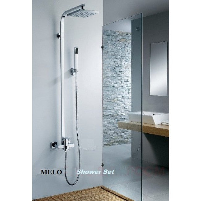 Melo Chrome Finish Wall Mount Shower Set with Handheld Shower