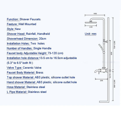 Juno Classy Rose Gold 8" Rainfall Shower Set With 3 Function Mixer Valve