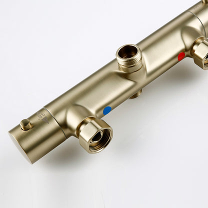 Juno Wall Mount Thermostatic Rain Shower Head With Handheld Shower