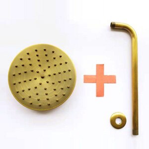 Juno Featured Round Antique Brass Rain Showerhead