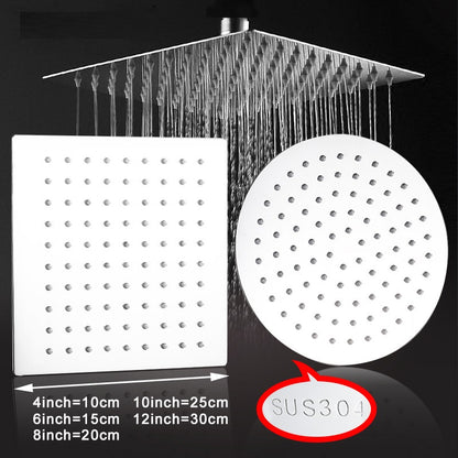 Juno Commercials Ceiling Mount Round & Square Chrome High Pressure Stainless Steel Shower Head