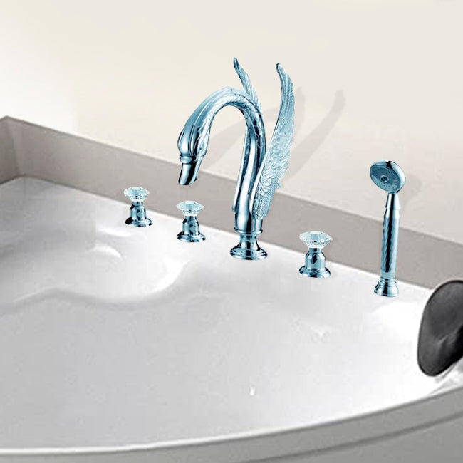 Silver plated waterfall bathroom faucet