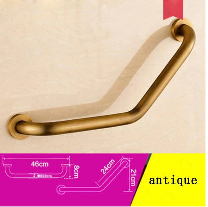 Juno Luxury Safety Bar Armrest Polished Brass Bathroom Handrail Without Soap Dish