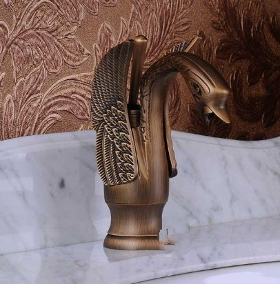 Single Handle Chrome Swan Bathroom Faucet