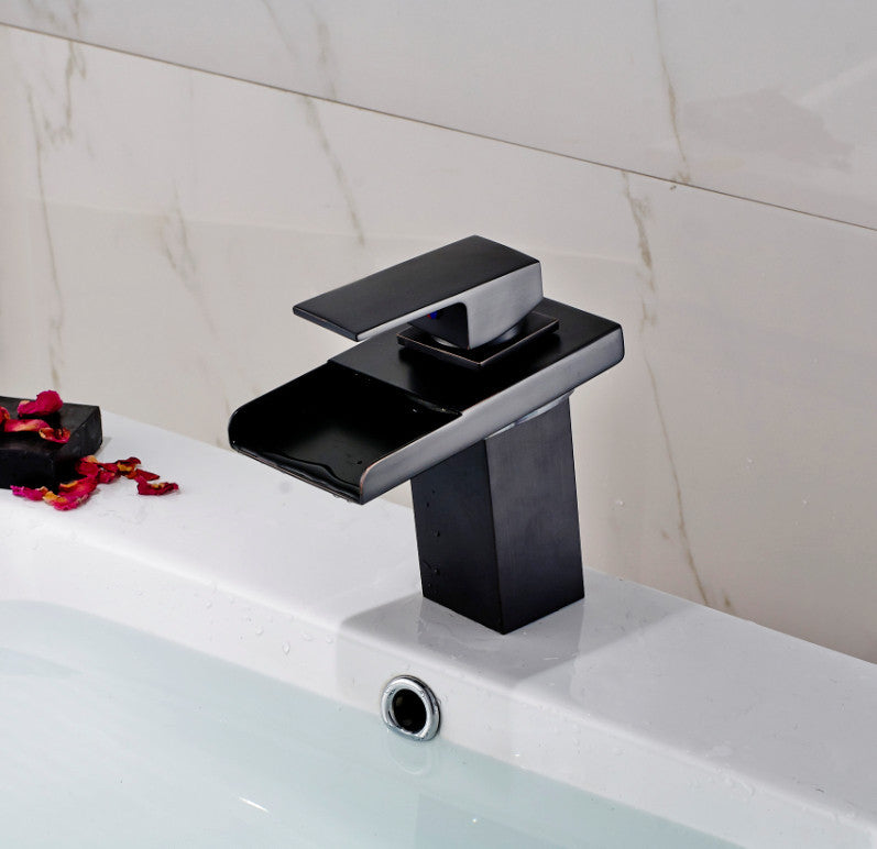 Bronze led bathroom sink faucet