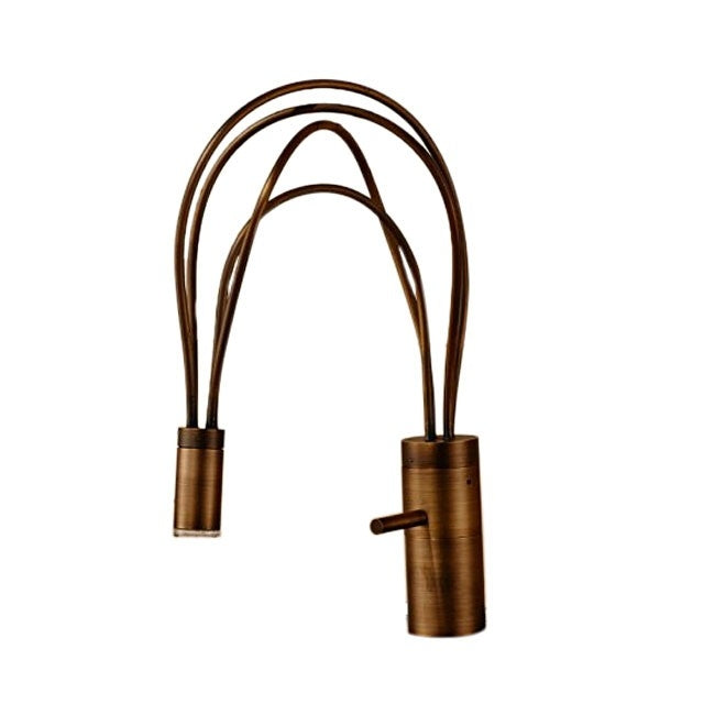 Single Handle Antique Brass Finish Deck Mount LED Kitchen Faucet 