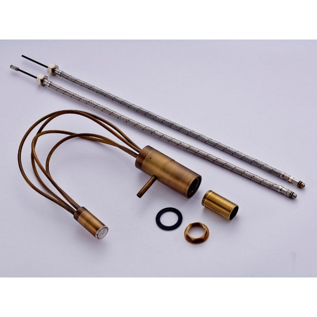 Single Handle Antique Brass Finish Deck Mount LED Kitchen Faucet 