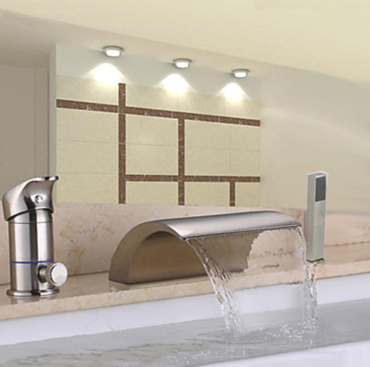 Bathtub Deck Mount Filler Mixer Tap with Hand Held Shower