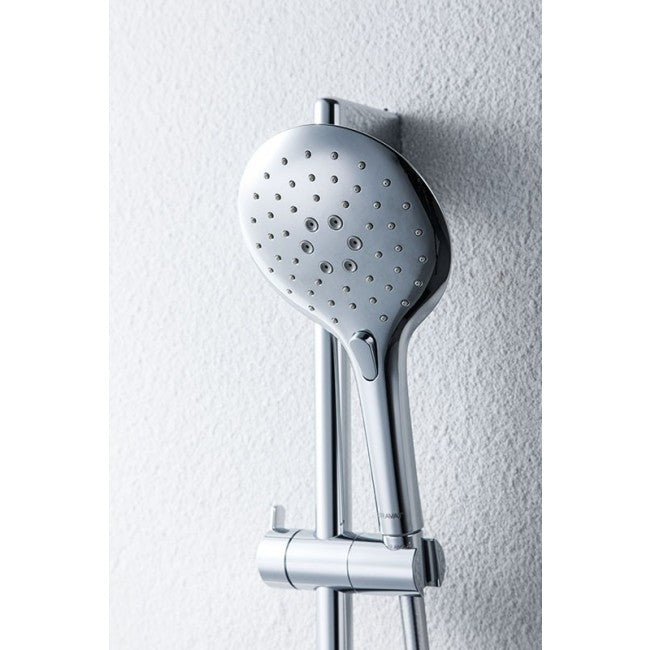 Sliding Bar In Chrome Finish Circle For Bathroom With Shower Head And Flexible Hose