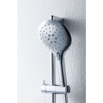 Sliding Bar In Chrome Finish Circle For Bathroom With Shower Head And Flexible Hose