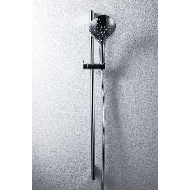 Sliding Bar In Chrome Finish Circle For Bathroom With Shower Head And Flexible Hose