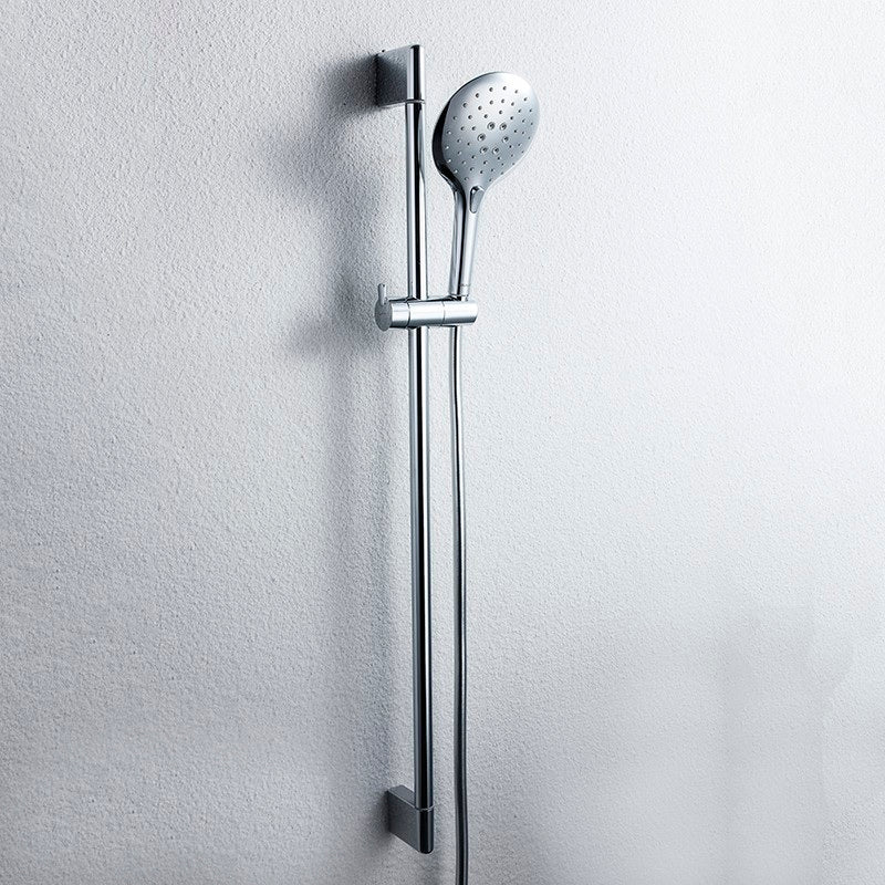 Sliding Bar In Chrome Finish Circle For Bathroom With Shower Head And Flexible Hose