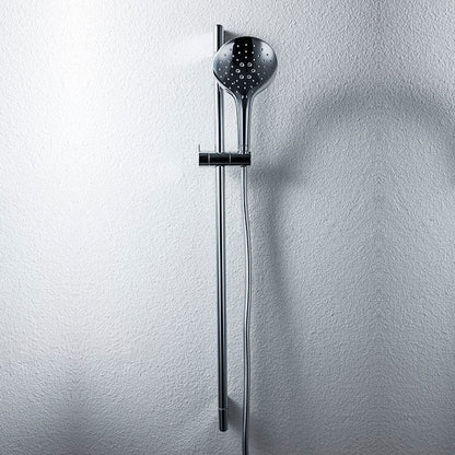 Sliding Bar In Chrome Finish Circle For Bathroom With Shower Head And Flexible Hose