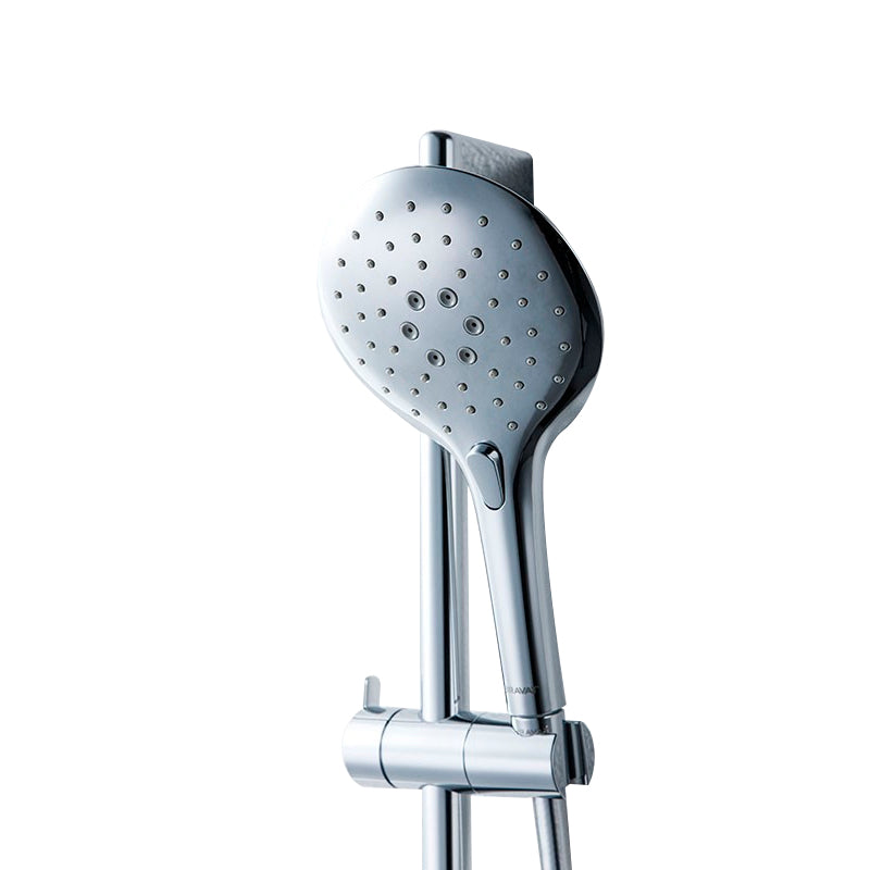 Sliding Bar In Chrome Finish Circle For Bathroom With Shower Head And Flexible Hose