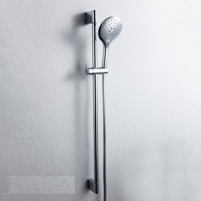 Sliding Bar In Chrome Finish Circle For Bathroom With Shower Head And Flexible Hose