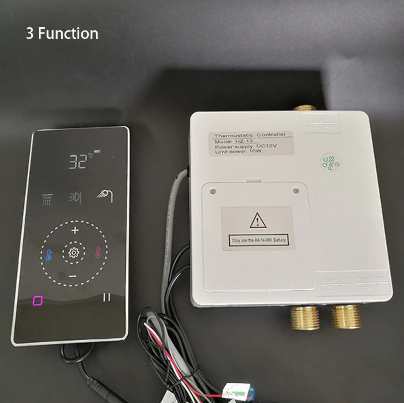 Juno Black Rain Shower Head 16" Remote Control LED Showerhead